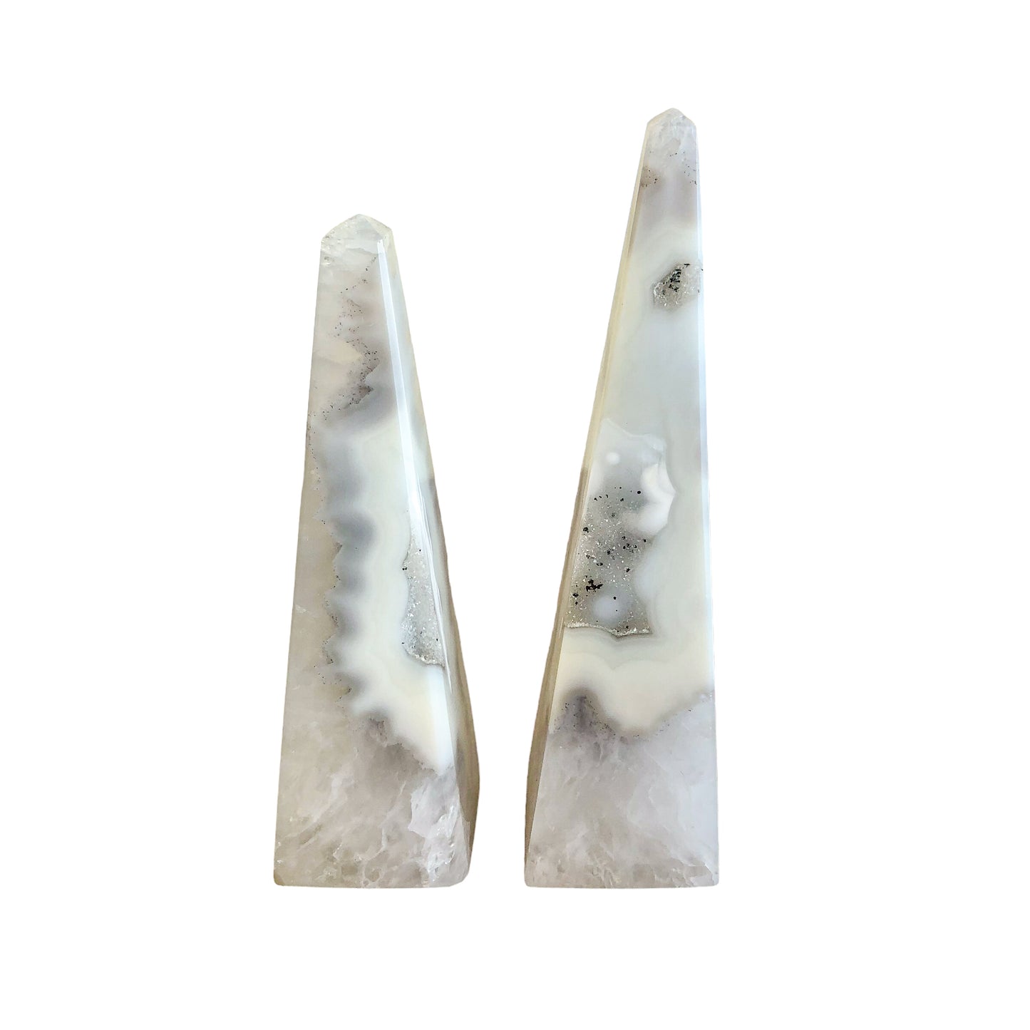 Agate Druzy Obelisks