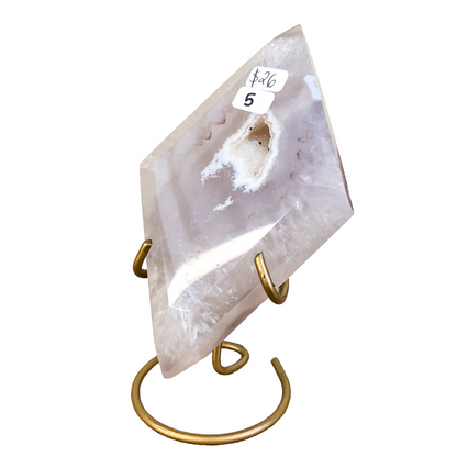 Agate Geode Diamond on Stand