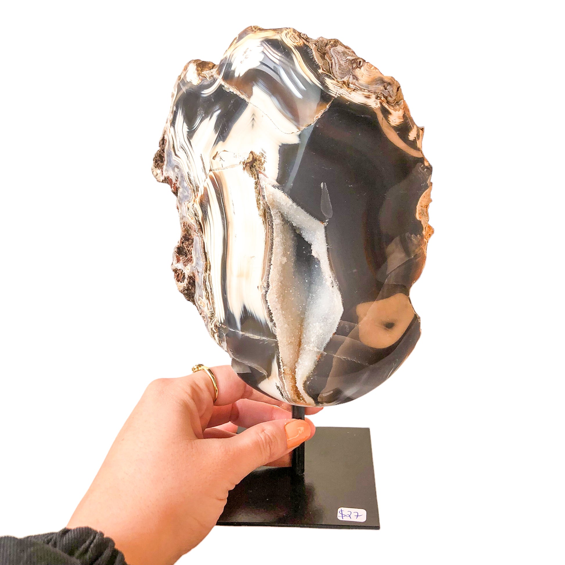 Agate Geode on Stand