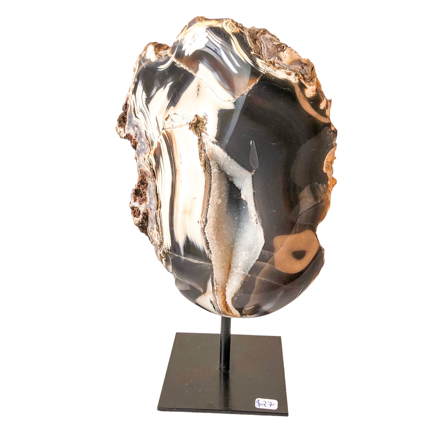 Agate Geode on Stand