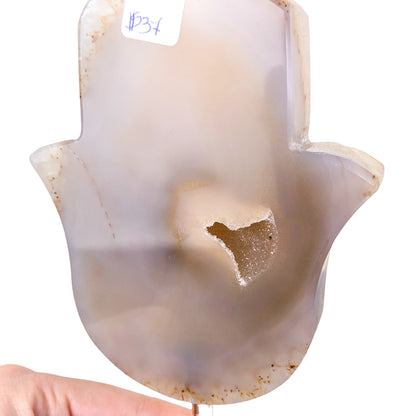 Agate Hamsa on Stand