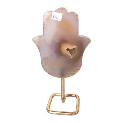 Agate Hamsa on Stand