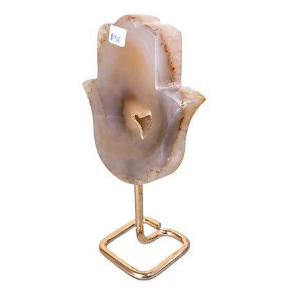 Agate Hamsa on Stand