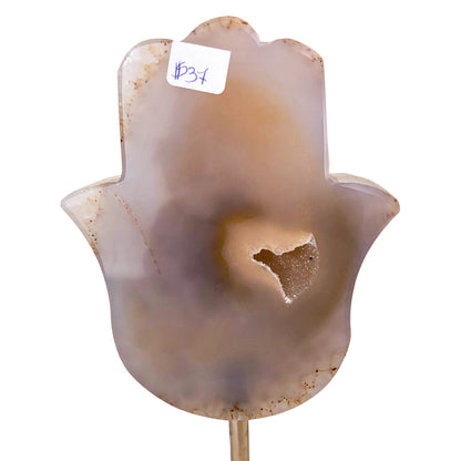 Agate Hamsa on Stand