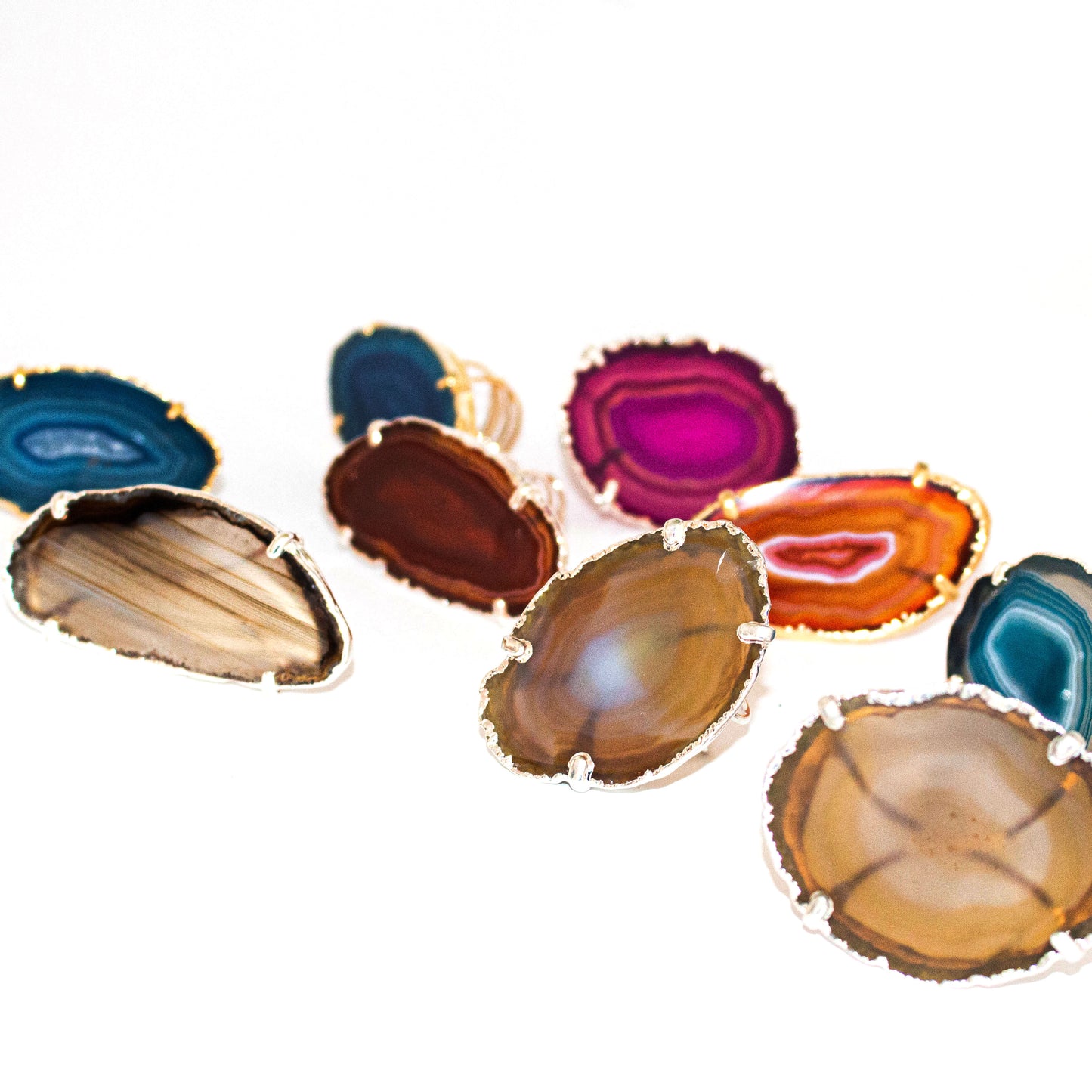 agate slice - plated edge Ring