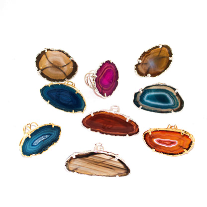 agate slice - plated edge Ring