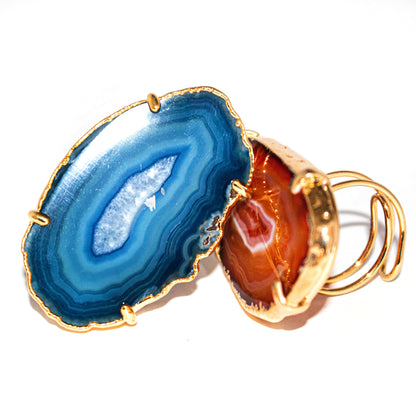 agate slice - plated edge Ring