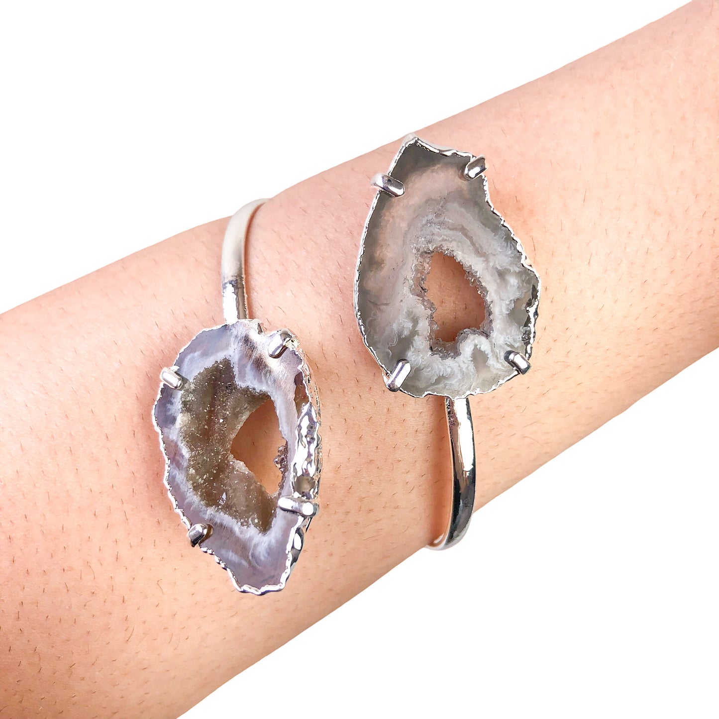 Dual Agate Slice Bracelets