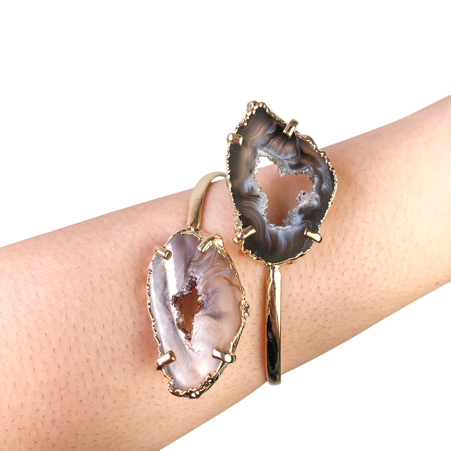 Dual Agate Slice Bracelets