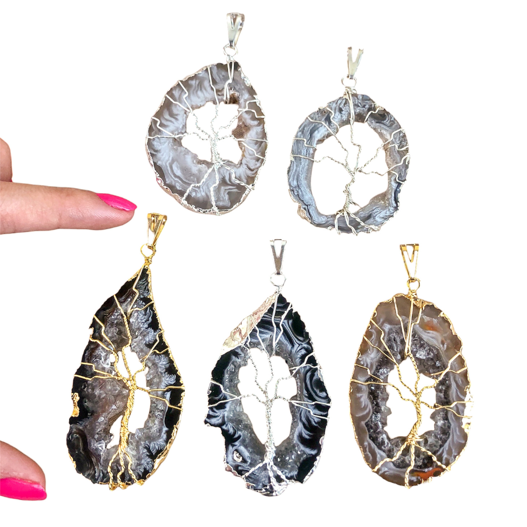 Agate Geode Druzy Slice Tree