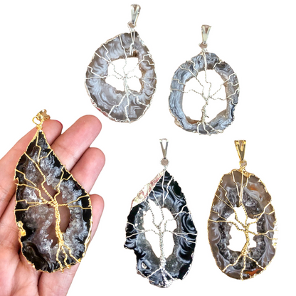 Agate Geode Druzy Slice Tree