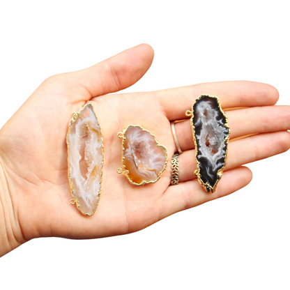 Agate Geode Slice Pendants