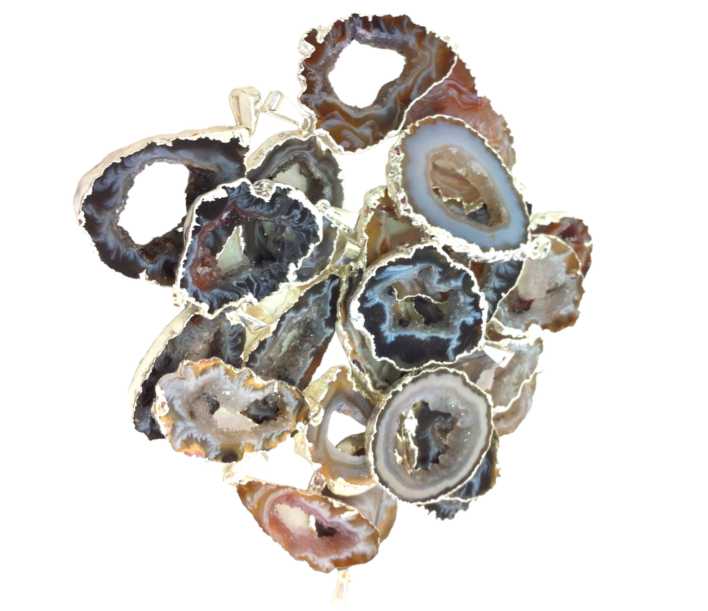 Agate Geode Slice Pendants8