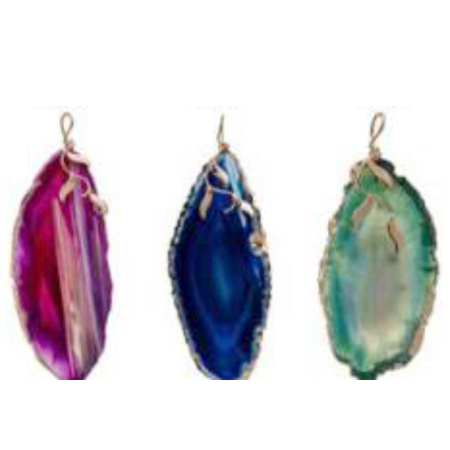 Agate Leaves Pendants