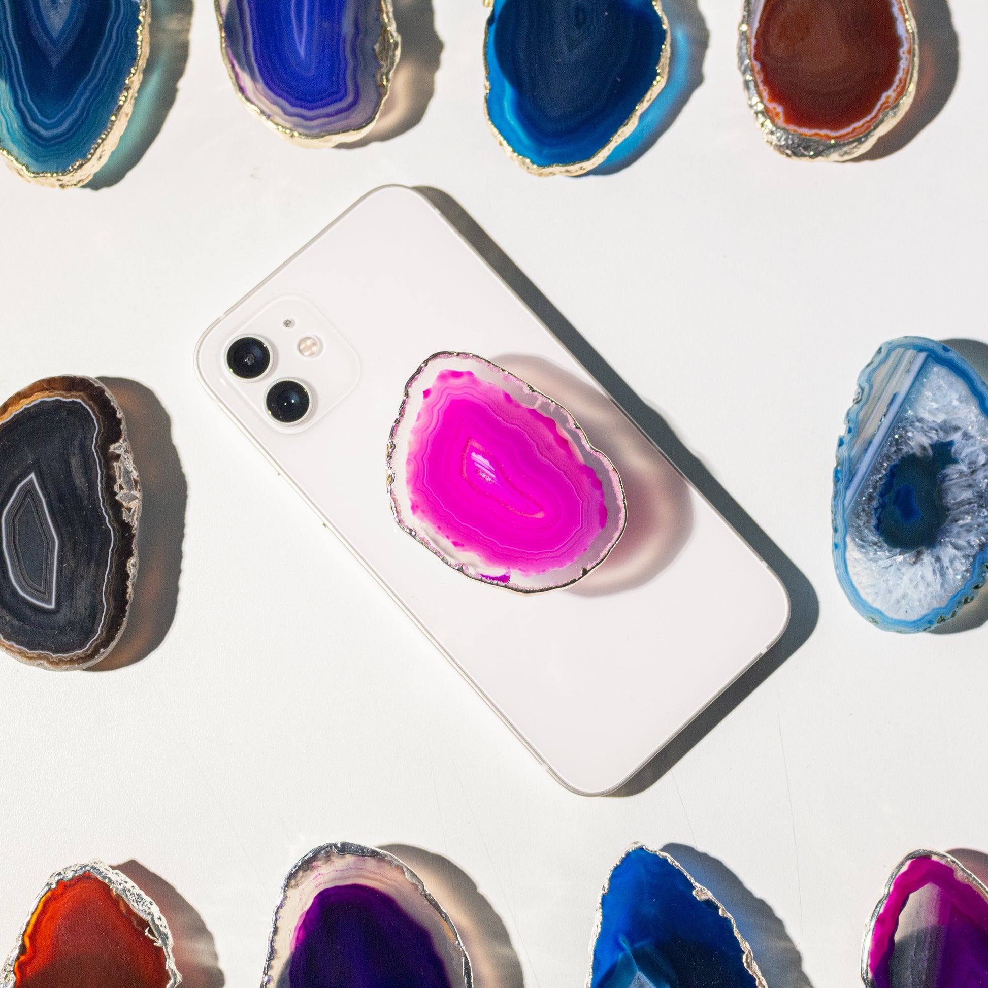 Agate Slice Phone Grips