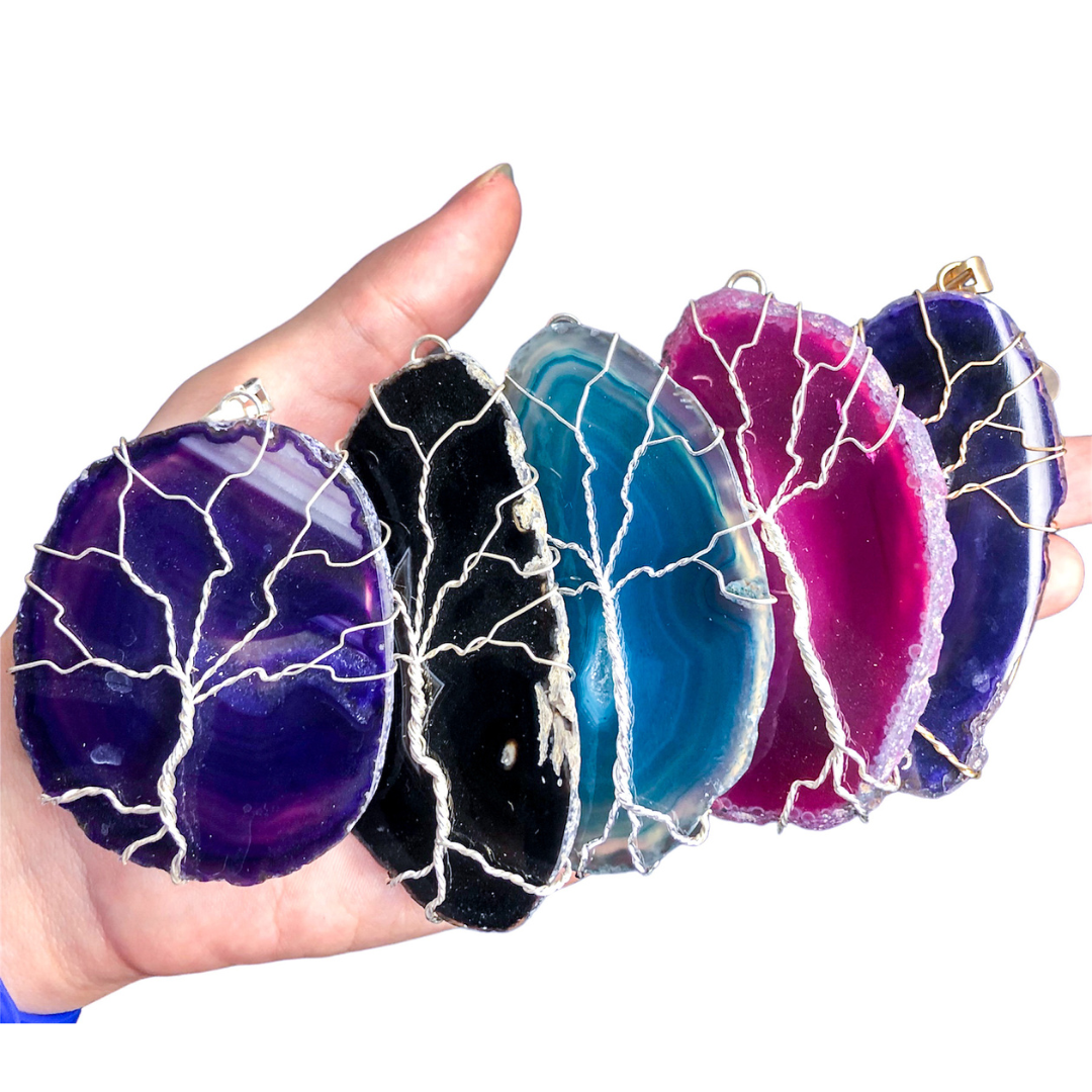 Agate Tree Pendants