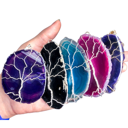 Agate Tree Pendants