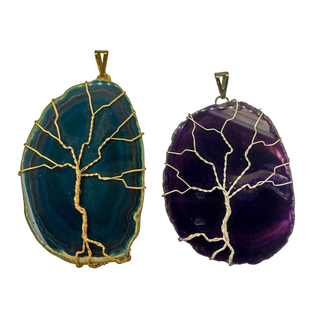 Agate Tree Pendants