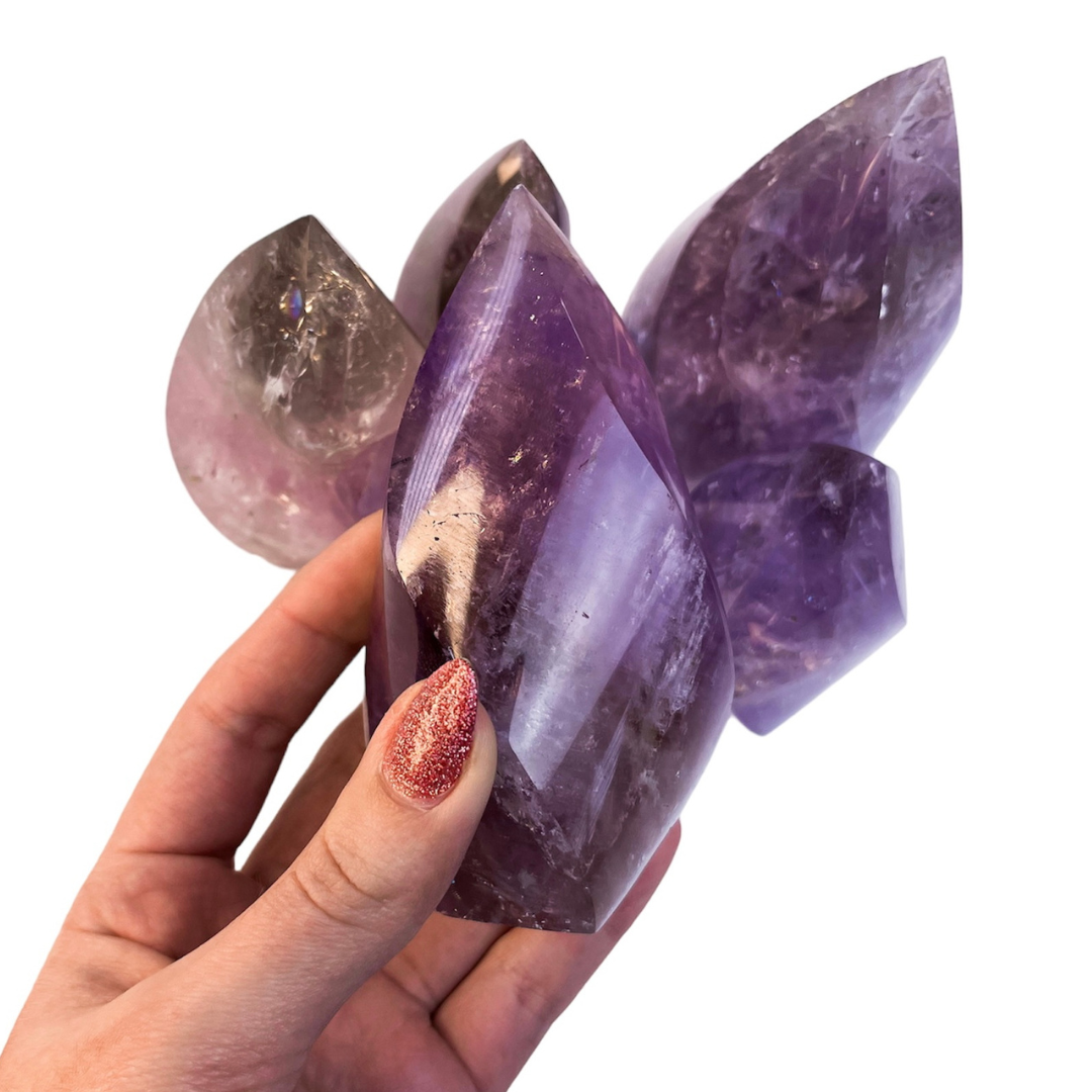 Polished Amethyst Flames - Nativa Gems