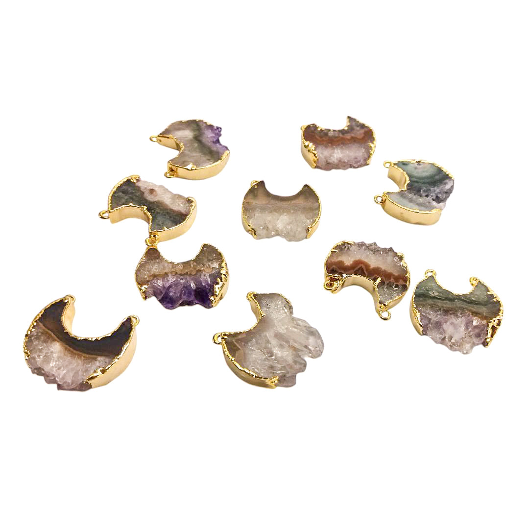 Amethyst Crescent Moon Pendants