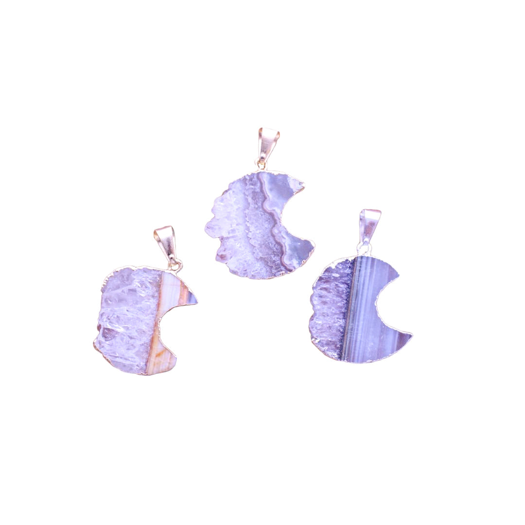 Amethyst Crescent Moon Pendants