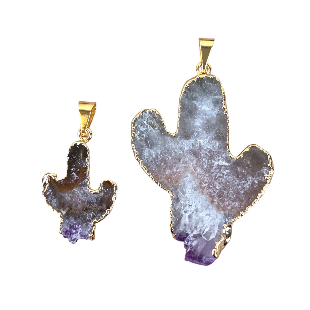 Amethyst Cactus Pendants