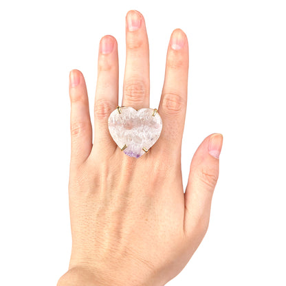 Amethyst Slice Heart Rings