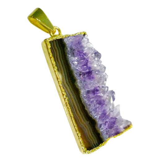 Amethyst Slice Thin Pendants