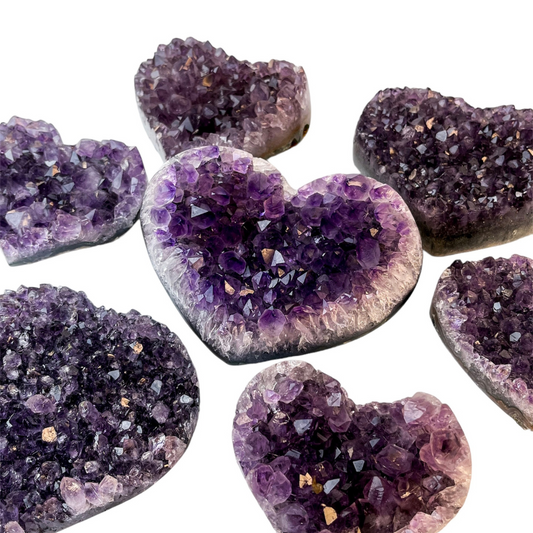 Amethyst Cluster Hearts from Brazil - Nativa Gems