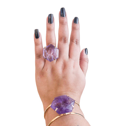 Amethyst Hexagon Set of 3