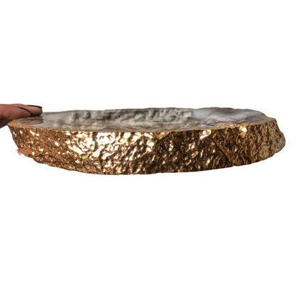 Black Agate Platter - Gold Edges Plated