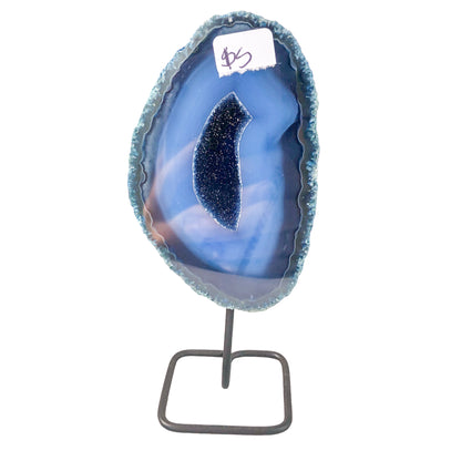 Blue Agate Geode on Stand