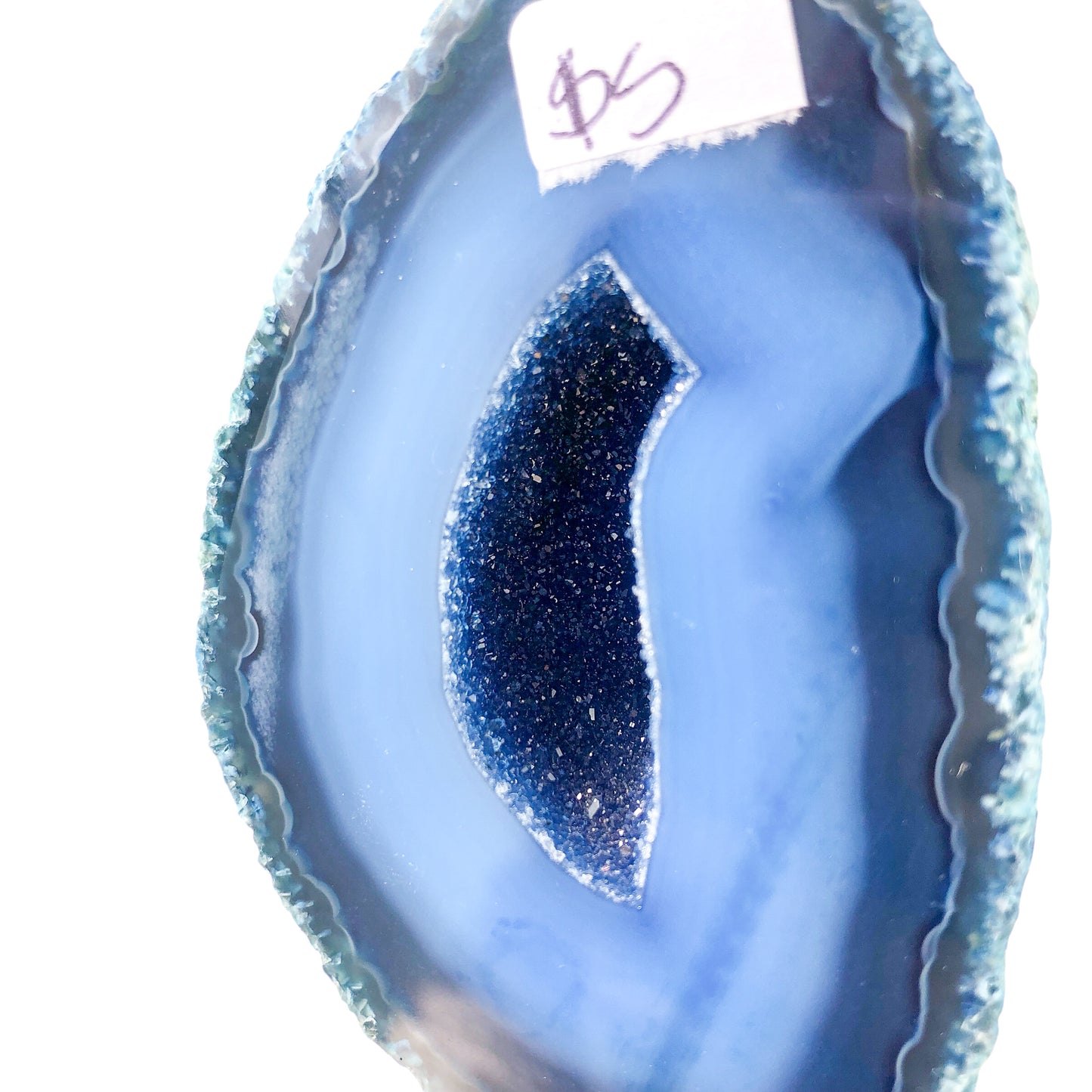 Blue Agate Geode on Stand