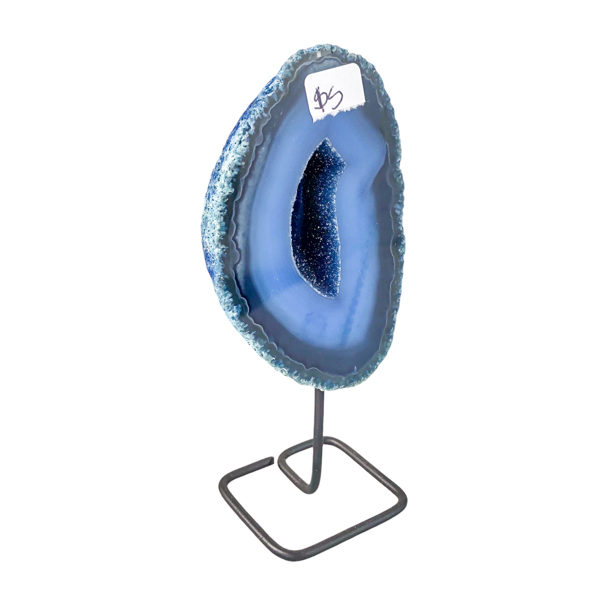 Blue Agate Geode on Stand