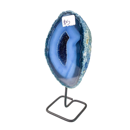 Blue Agate Geode on Stand