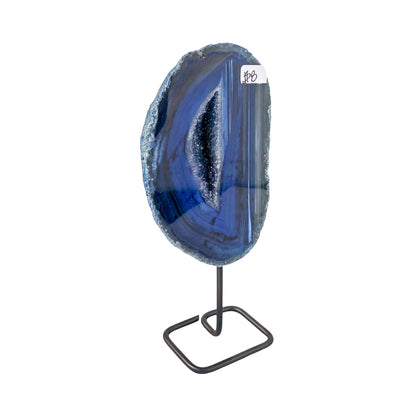 Blue Agate Geode on Stand