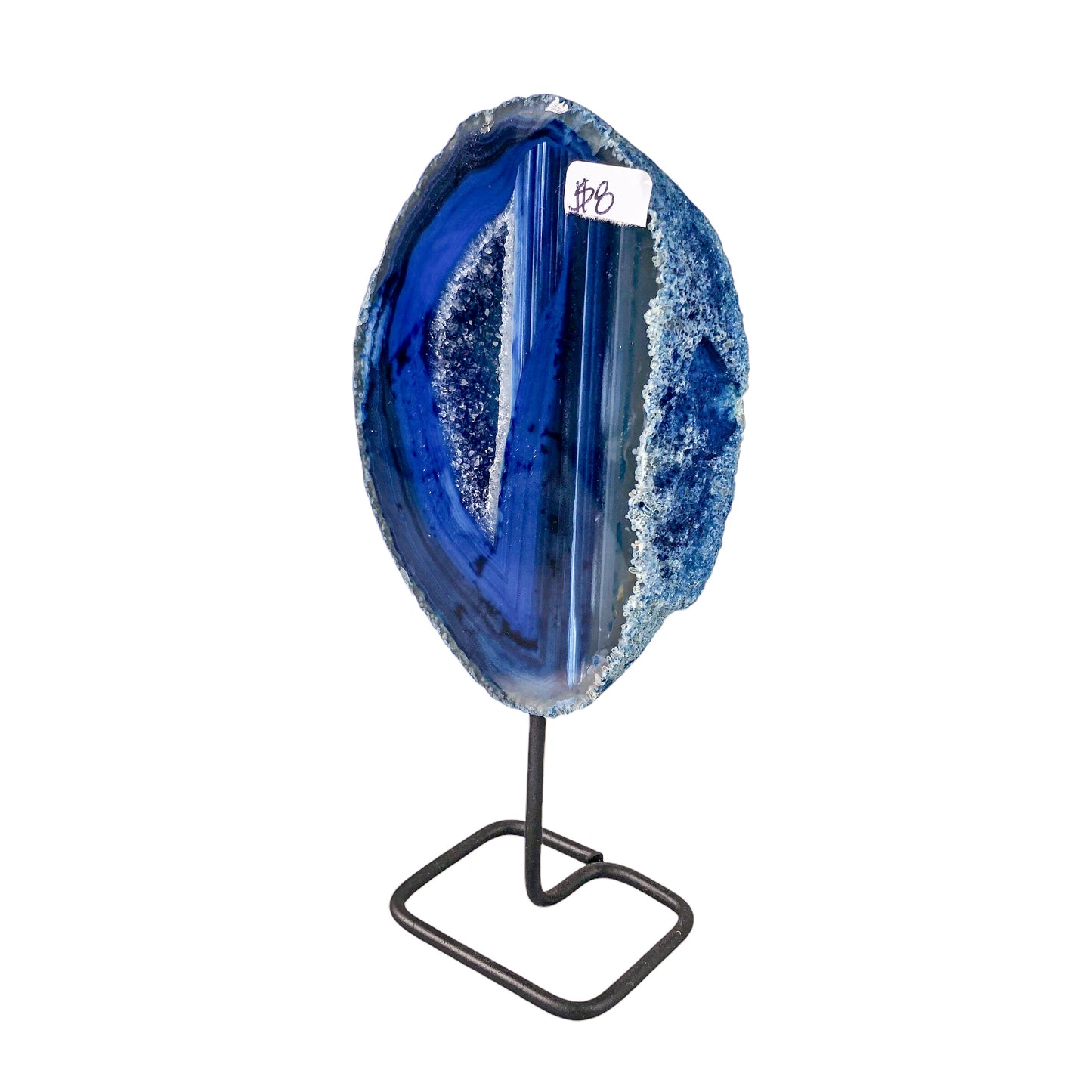 Blue Agate Geode on Stand