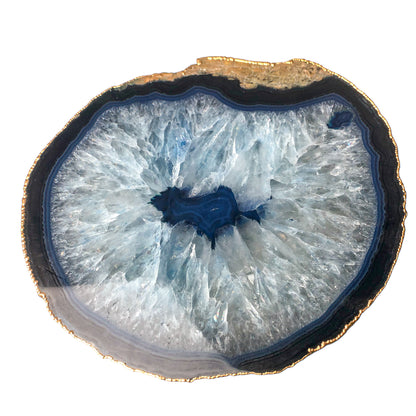 Blue Agate Platter - Gold Edges Plated