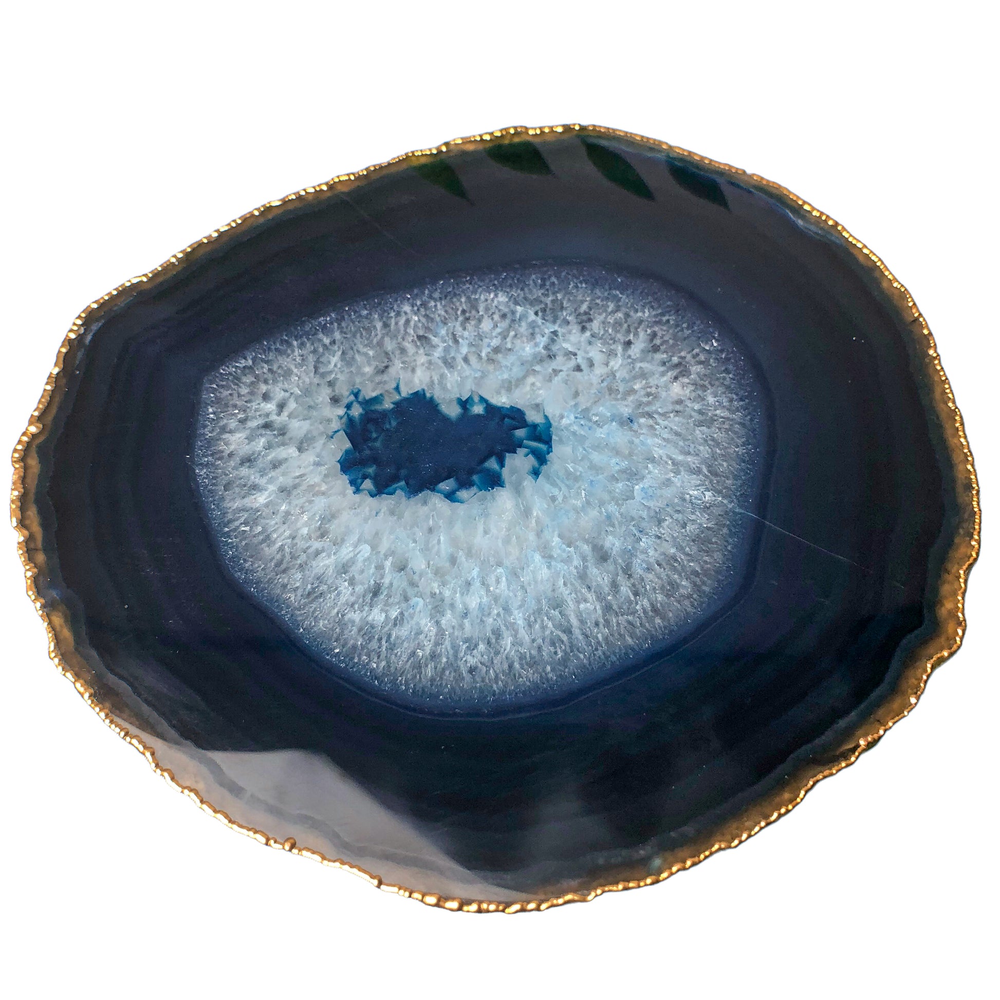 Blue Agate Platter - Gold Edges Plated