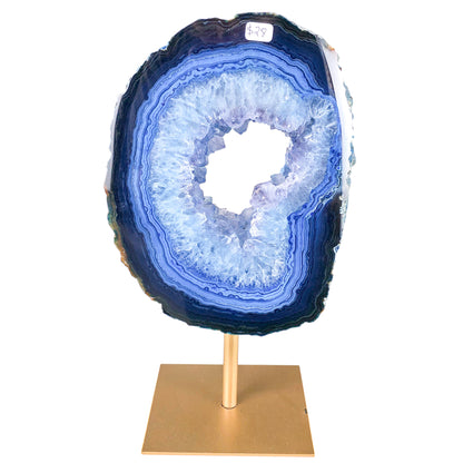 Blue Agate Slice on Stand