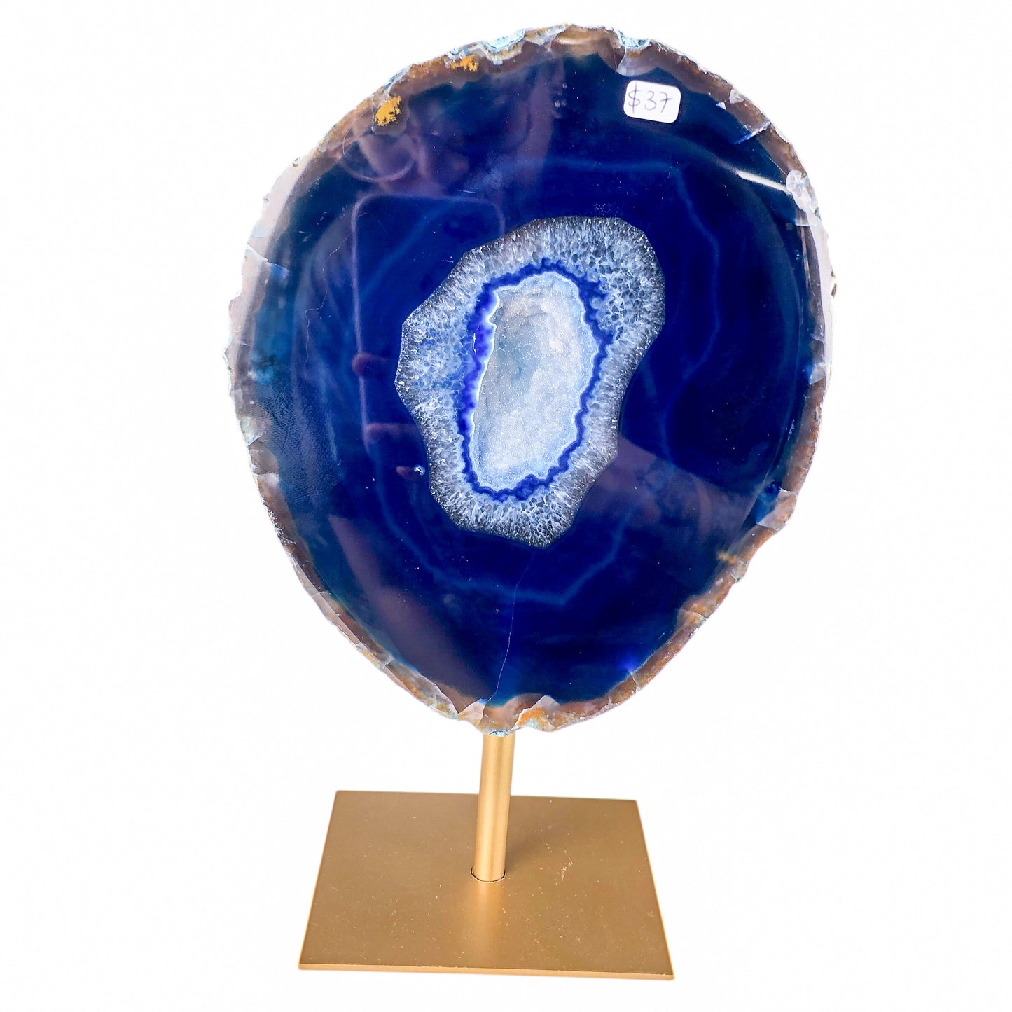 Blue Agate Slice on Stand