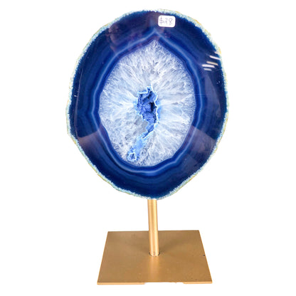 Blue Agate Slice on Stand