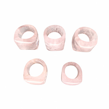 Rose Quartz Carved Rings