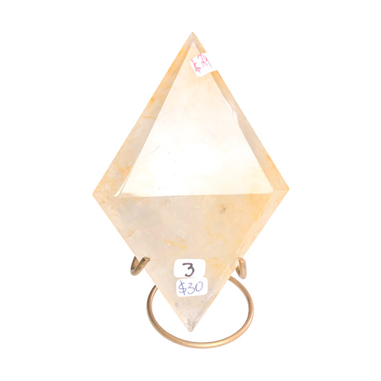 Citrine Diamond on Stand