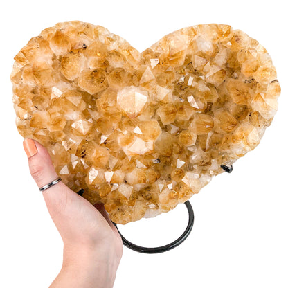 Citrine Cluster Heart on Stand