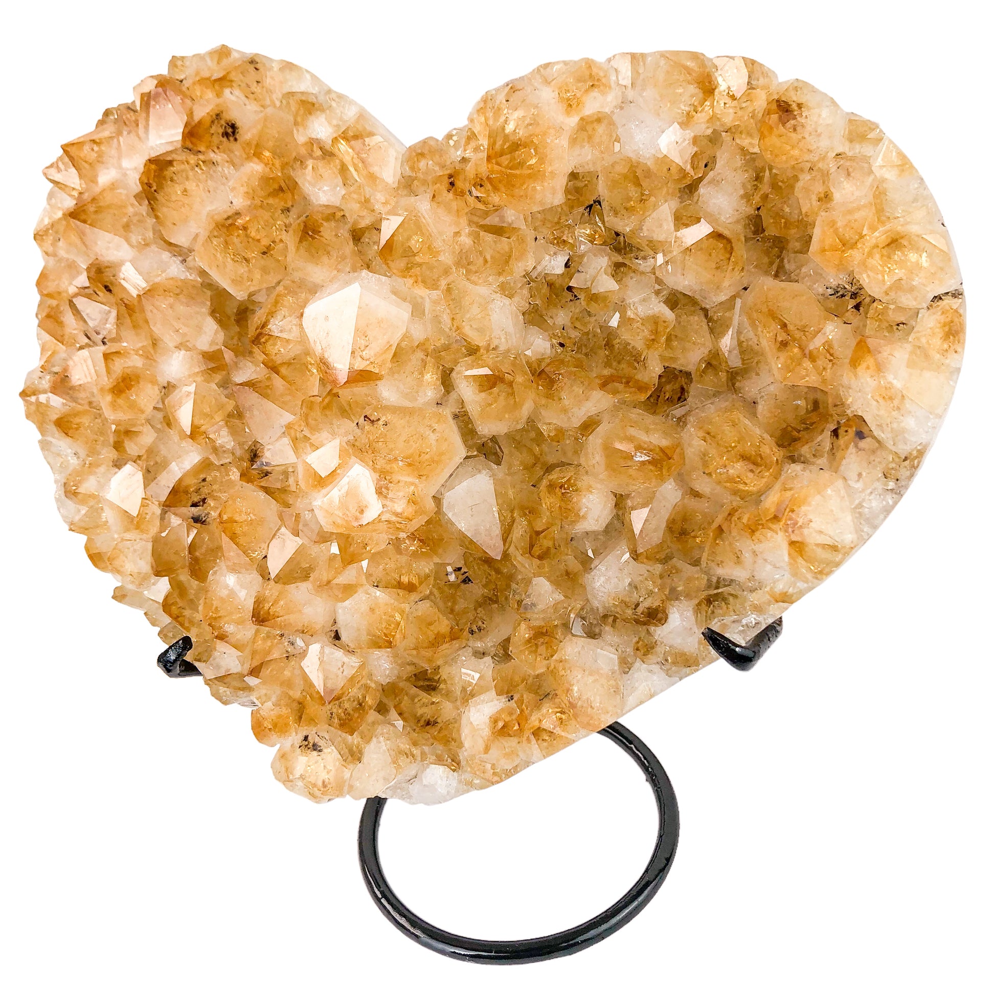 Citrine Cluster Heart on Stand