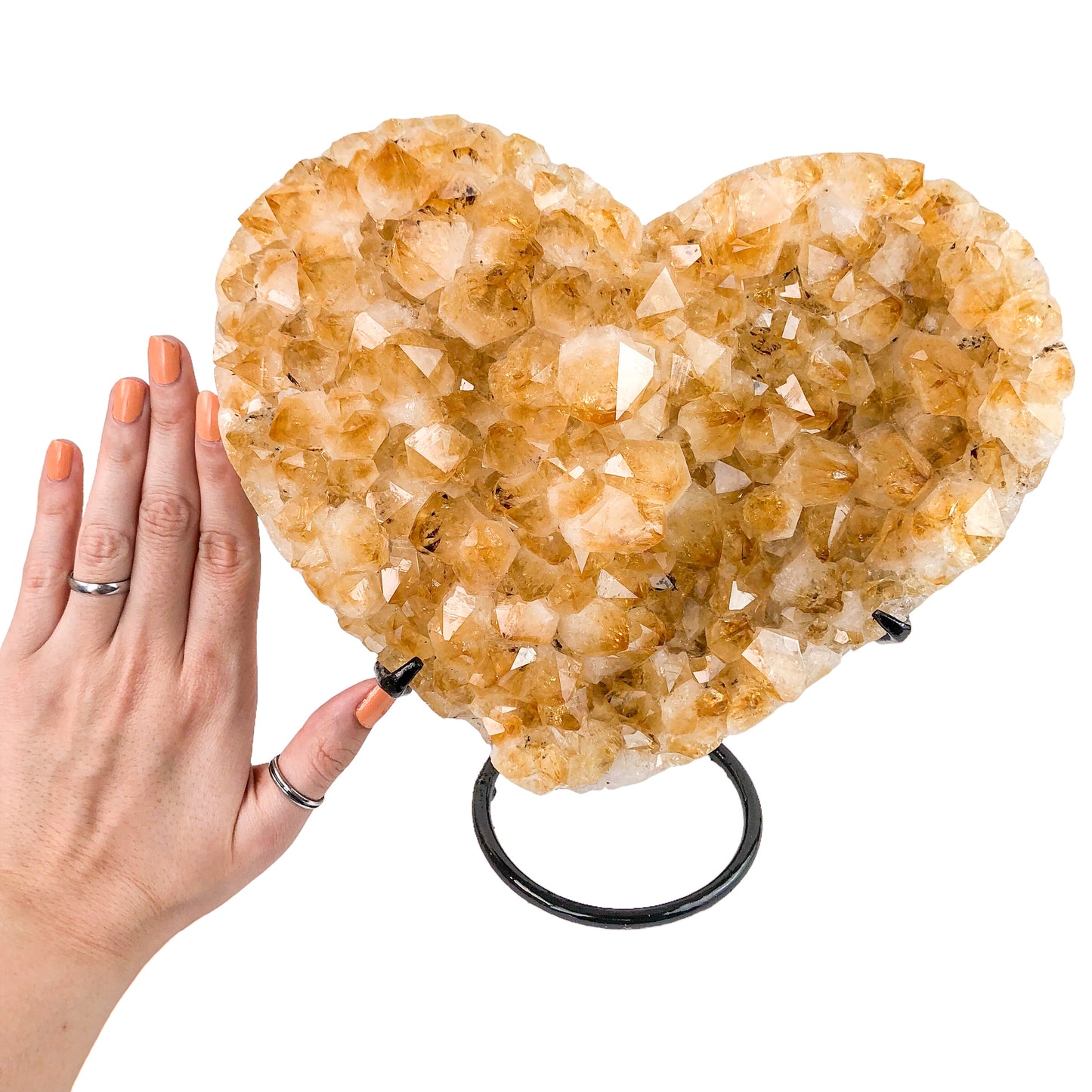 Citrine Cluster Heart on Stand