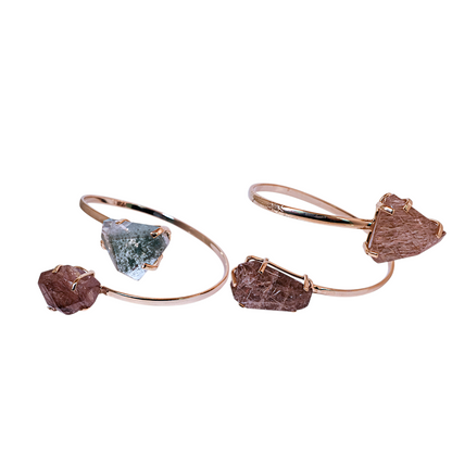 DUAL CLEAR QUARTZ WITH INCLUSIONS BRACELETS