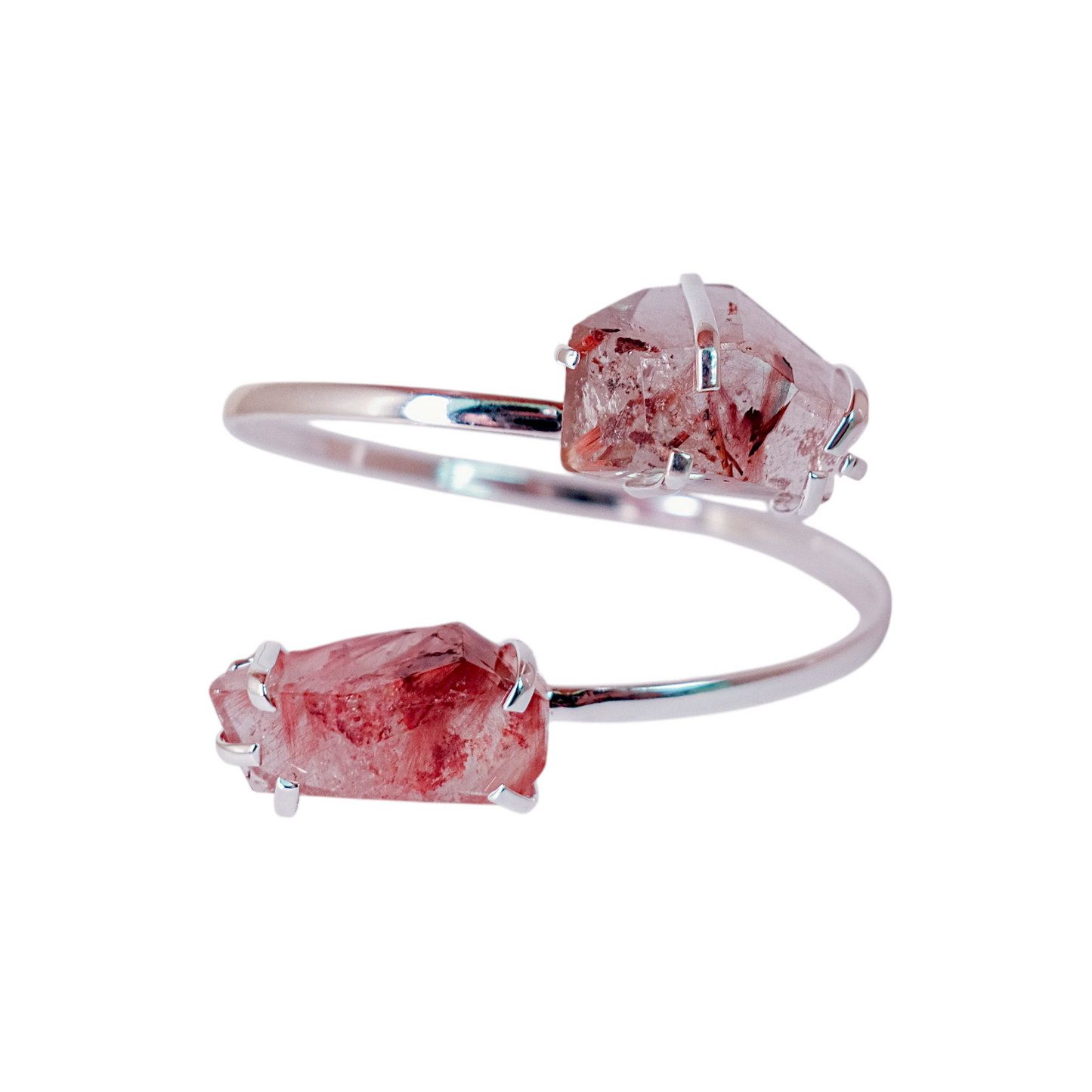 DUAL CLEAR QUARTZ WITH INCLUSIONS BRACELETS