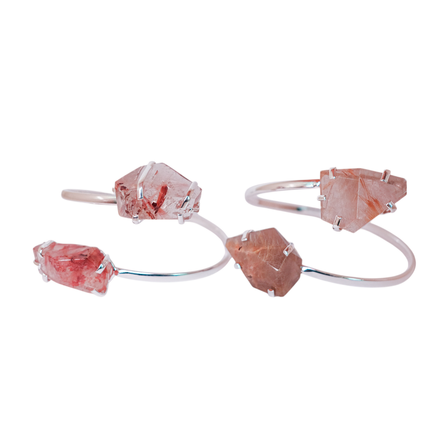 DUAL CLEAR QUARTZ WITH INCLUSIONS BRACELETS